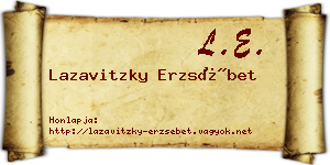 Lazavitzky Erzsébet névjegykártya